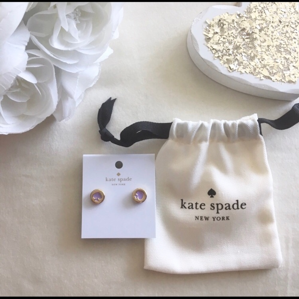 Kate Spade Spot the Spade earrings pink
